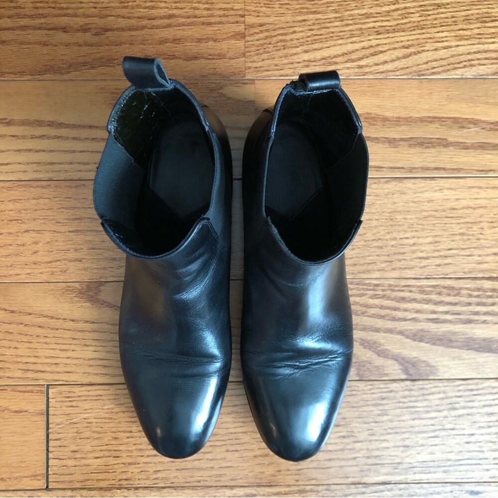 JUST CAVALLI 100% Calfskin Leather Black Flat Ankle Boots Women’s Sz 8 US 39 EUR - Picture 5 of 13